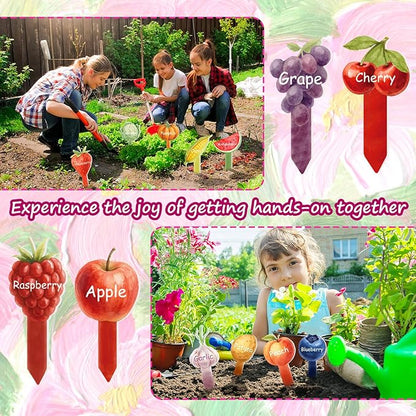 Novabright 24 Pcs Vegetable Label Signs Acrylic Garden Marks 5.1 Inch Fruit Tags Plant Stake with 24 Styles Funny Vegetable Sign Waterproof Potted Plant Label for Nursery Garden Indoor Outdoor Decor