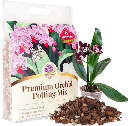Orchid Bark Potting Mix with Pine Bark and Perlite, Fast Draining Orchid Soil for Healthy Roots, Ideal for Repotting Orchid and Orchid Bark for Indoor Plants (6 Quarts)