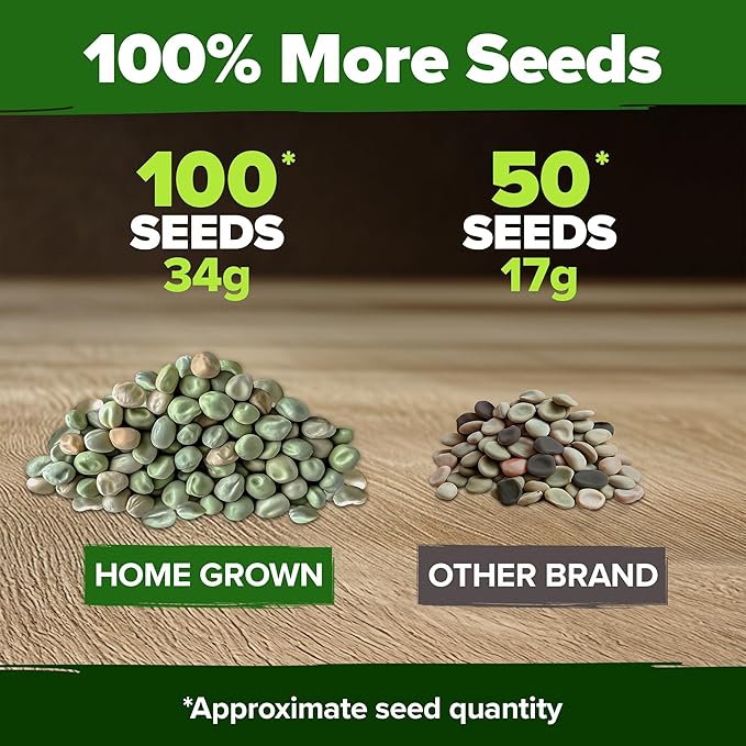 HOME GROWN Vegetable Seeds Non-GMO (Snap Pea, 1-Pack)