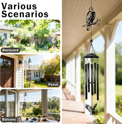 Patriotic Wind Chimes Outdoor Decor - 40" Bald Eagle Large Wind Chimes for Outside Deep Tone,Memorial Windchimes for Backyard Balcony Porch Home Decor,Best Gifts for Women/Men Friend Birthday Holiday