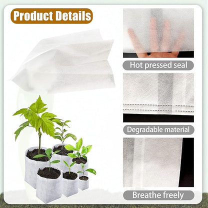 Tarklanda 100pcs Grow Bags,Biodegradable Non-Woven Plant Nursery Bags Plant Fabric Seedling Pots Bags Plants Home Garden Supply (7.8 * 11.8)