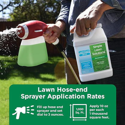 Maximum Green & Growth Fertilizer High Nitrogen 28-0-0 Lawn Food Liquid Fertilizer- Spring & Summer- Any Grass Type- Simple Lawn Solutions - Concentrated Quick & Slow Release Formula (64 Ounce)