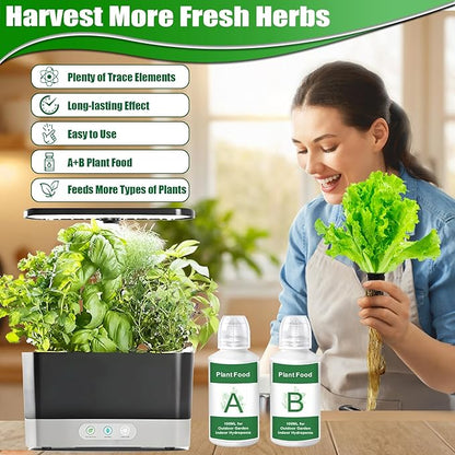 200ML Plant Food Hydroponic Nutrients Compatible with Hydroponics Growing System, Indoor Plant Food A and B All-Purpose Concentrated Indoor Fertilizer for Plants Germination, Lettuce, Mint, Herb