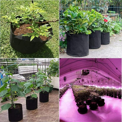 10-Pack 7 Gallon Grow Bags, Heavy Duty Thickened Fabric Grow Bags, Nonwoven Fabric Pots with Handles