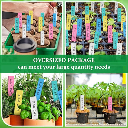 Geetery 2000 Pcs Plastic Plant Labels 4'' Garden Plant Markers Nursery Name Tags Waterproof Pot Label Stakes Planting Sticks for Seeds Summer Outdoor Indoor Garden Flowers(Mix Color)