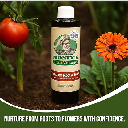 PlantVantage Root & Bloom Liquid Fertilizer - Concentrated Liquid Plant Fertilizer for Strong Roots & Bigger Blooms, Plant Food for Trees, Flowers & Vegetables, Soil or Foliar Application, 8 oz