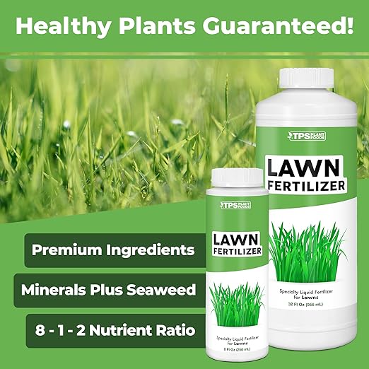 TPS NUTRIENTS Lawn Fertilizer for All Grass and Lawn Types, Liquid Plant Food, 1 Gallon (128 oz)