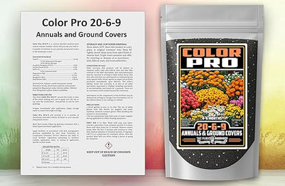 Fertilizer Commercial Grade | Color Pro 20-6-9 | 1 Pound | Custom Professional Mix Blend | Controlled Release for Annuals & Groundcovers | 6 Month Nutrition | Balanced NPK Formula with Micronutrients