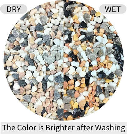 10 lbs Pebbles for Landscaping, 3/8 Inch Pea Gravel. Decorative Stones Rocks for Succulent, Cactus, Vases, Terrarium, Aquarium, Potted Top Dressing and Outdoor Garden