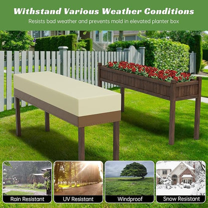 Decoroca 2’x6’ Planter Boxes Cover - Elevated Planter Boxes Protects with All-Natural 600D Nylon & Water-Resistant Coating - Strong Enough to Withstand Weed Seeds, Heavy Rain & Snowfall