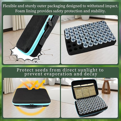 240 Slots Seed Storage Organizer with 30 Envelopes Portable Sturdy Seeds Container Box Airtight Garden Seed Saver Saving Kit (large-240 Slots)