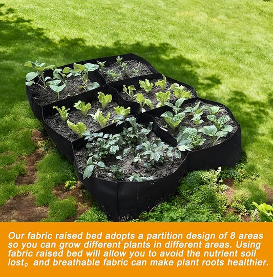 Fabric Raised Garden Bed, Grow Bags to Vegetable Herbs Flowers, 57 Gallon Fabric Plant Pots Indoor Outdoor, 4x2x1ft