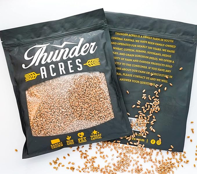 Non-GMO, Thunder Acres Premium Wheat Seed, Cat Grass Seed, Wheatgrass, Hard Red Winter Wheat (25 lbs.)