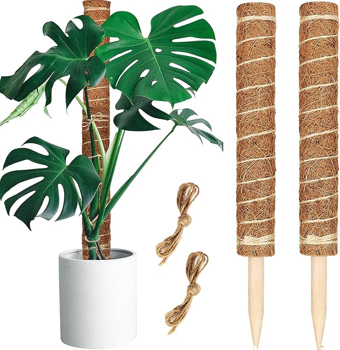 【2 Pack】 JJGoo Moss Pole, 2 Coco Coir Totem Poles Extending to 29 Inches, Plant Support Stick for Indoor Plants Climbing Plants Monstera, Sphagnum, Pothos