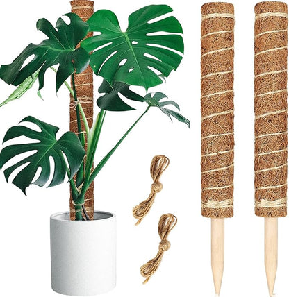 【2 Pack】 JJGoo Moss Pole, 2 Coco Coir Totem Poles Extending to 29 Inches, Plant Support Stick for Indoor Plants Climbing Plants Monstera, Sphagnum, Pothos