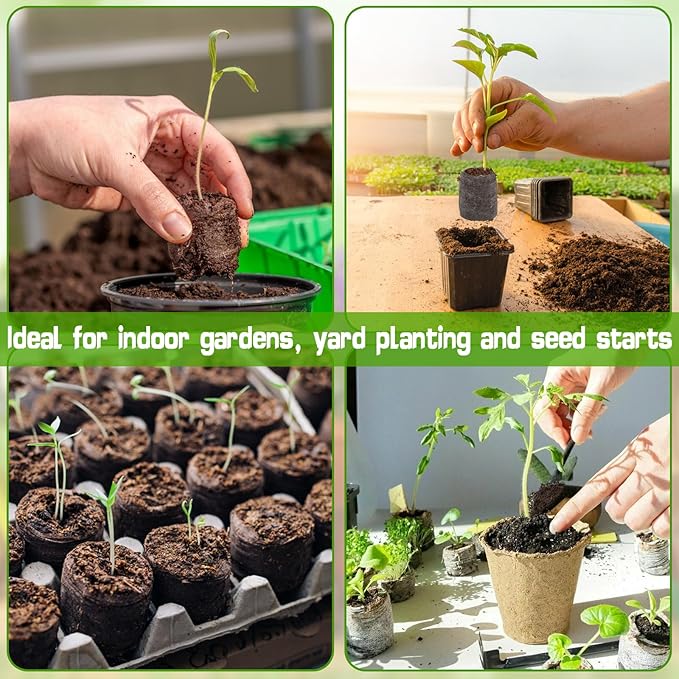 ZeeDix 100 Pcs 30mm Peat Pellets Seed Starter Soil Pods Plugs for Vegetable, Seedling Soil Block Compressed Peat Nutrient Seed Pods for Planting Easy Transplant