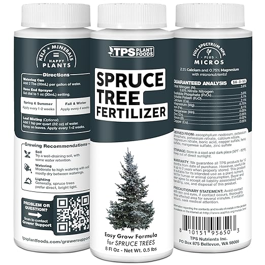 Spruce Tree Fertilizer for Spruce Trees, Great for White Spruce, Blue Spruce, and Norway Spruce, Liquid Fertilizer by TPS Plant Foods, 32 oz (1 Quart)