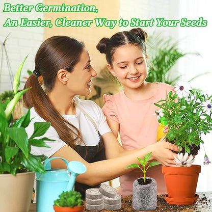 Legigo 50 PCS 50mm Peat Pellets Seed Starter Soil, Compressed Seed Starting Pods Plant Starter Soil Pods Plugs for Seedlings, Peat Pods for Starting Seeds, Herbs Tomatoes Flowers and Vegetables