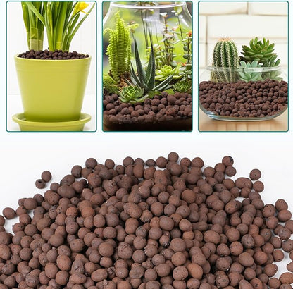 5 lbs LECA Clay Pebbles for Plants, 4-16mm Lightweight Clay Balls for Plants Drainage, Hydroponic Growing, Aquaponics, Orchid Potting Mix, Natural LECA Balls for Soil Root Development