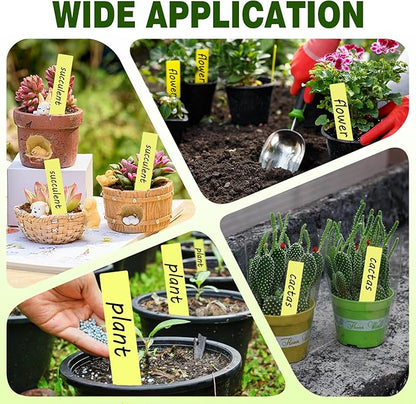 Plant Labels 200 Pcs Yuanling for Seeding Plastic Waterproof Plant Name Tags Garden Labels Marker Garden Pots Stakes for Outdoor Potted Plants Belt Permanent Marking Pen