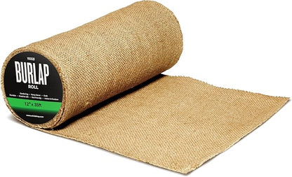 VViViD Gardening Burlap Roll (12” x 35ft) Tree Wrap Natural Jute Fiber Material, Weed Barrier, Plant Care from Elements, Craft Projects and Part Decor