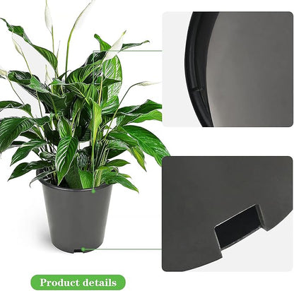 Planter Nursery Pots 1.6 Gallon Pots for Plants, Injection Molded Plastic Nursery Pots, Plant Container 1.6 Gal 10-Pack
