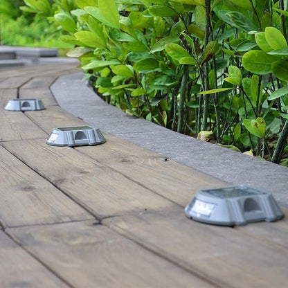 Solar Deck Lights 4 Pack LED Dock Lights for Walkway, Stair and Step - Cast Aluminum