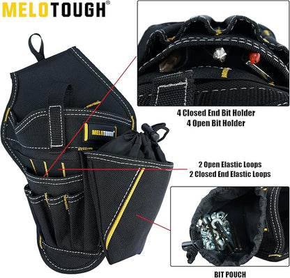 MELOTOUGH Drill Holster Impact Driver Holster with Bit Pouch Heavy Duty Impact Holster for Tool Belt