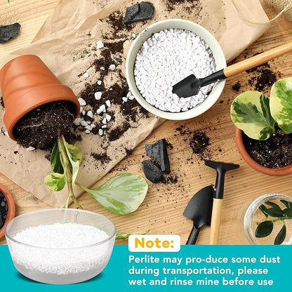 30QT Organic Perlite for Plants,3-6mm Horticultural Perlite 100% Natural for Gardening,for Indoor & Outdoor Plant to Enhanced Drainage and Promotes Soil Root Growth