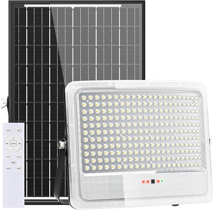 MMKT Solar Flood Lights Outdoor,30000mAh Motion Sensor Outdoor Solar Powered Lights with Remote, IP65 Waterproof Solar Flood Light for Outside, Dusk to Dawn Wall Light for Garage, Patio, Yard