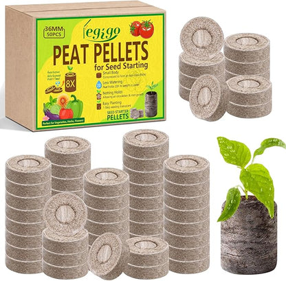 Legigo 200 Pcs 36mm Seed Starter Peat Pellets Pods for Seedlings- Compressed Seed Starting Pellets Seed Starter Pods Plugs Soil Peat Pods for Starting Seeds, Garden Planting Herb Flower Vegetables