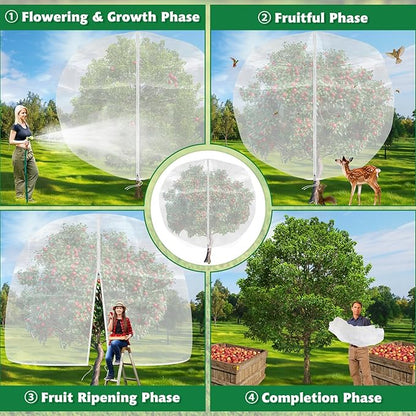 Evoio Bird Netting for Garden Plant Fruit Tree Protection Large Blueberry Bushes Netting Covers Bags with Zipper, 4 x 5 ft Shrubs Bush Tomato Strawberry Berry Barrier Mesh Cover Net Protector