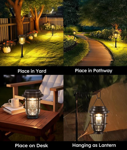 4-Pack Solar Pathway Lights, Bright Auto Garden Lights Decor - Durable Landscape Lighting for Lawn, Patio, Walkway, Driveway, Housewarming Gift Ideas
