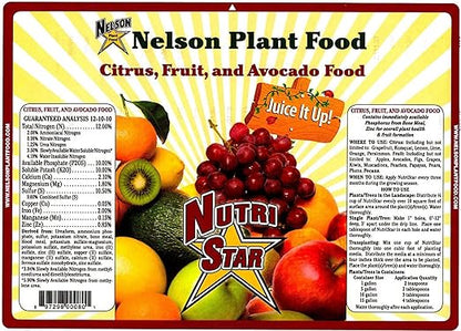 Nelson - Citrus Fruit & Avocado Tree Plant Food for In-Ground, Containers, & Patios, Granular Fertilizer, NutriStar 12-10-10 (15 lb.)