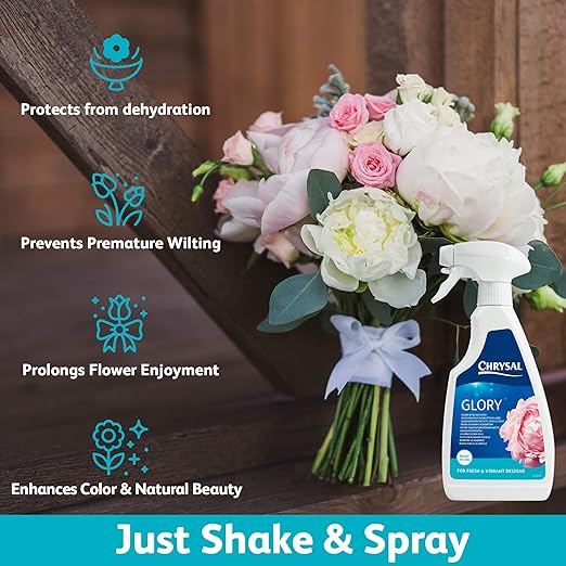 Chrysal Glory Flower and Foliage Finish — Floral Supplies for Fresh Flowers — Spray for Fresh Cut Flower Arrangements — Cut Flower Preservative Spray — Ideal Florist Supplies