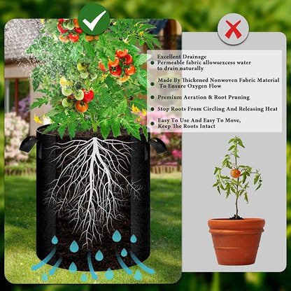 2 Pack 20 Gallon Potato Grow Bags with Pull-Down Harvest Window, Potato Bags for Growing Potatoes Heavy Duty Thickened Nonwoven Fabric Gardening Vegetable Growing Bags with Visible Window