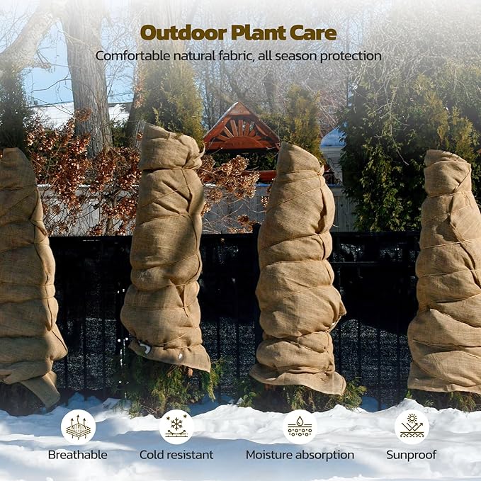 40 Inch x 40 Feet Garden Burlap Fabric - Heavy Duty Burlap Roll, High Denisty Jute Fabric Natural Burlap for Plant Protection, Weed Barrier, Wedding Decor and DIY Crafts