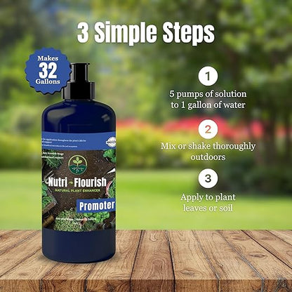 Promoter - Liquid Plant Enhancer for Gardening & Potting | Boost Soil Organic Matter | Nutrients for Flowering Plants and Vegetables to Promote Growth, 16 Oz