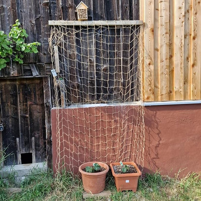 Jute Trellis Netting - Jute Netting for Garden, Heavy Duty Plant Support Netting for Climbing Plants, Cucumber, Vine, Fruits & Vegetables, Climbing Vining Plants (6.6 Ft x 32.8 Ft, 3.9 Inch Squares)