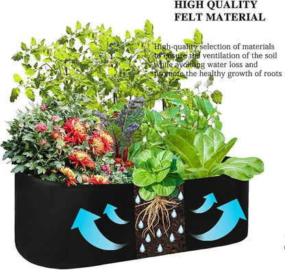 Firlar Fabric Raised Garden Bed, Fabric Raised Planting Bed Grow Bag, Fabric Pots Planting Pots for Herb Plants Flowers Vegetables, Black (23.6x47.2 Inch)