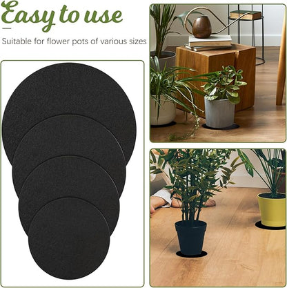 Plant Saucers for Indoors, 4 Pcs Round Fabric Plant Mat 4/6/8/10 Inch Plant Pot Saucers Felt Plant Water Catchers Tray Absorbent Plant Saucers for Indoor House Plants, Outdoor Pots, DIY Craft Supplies