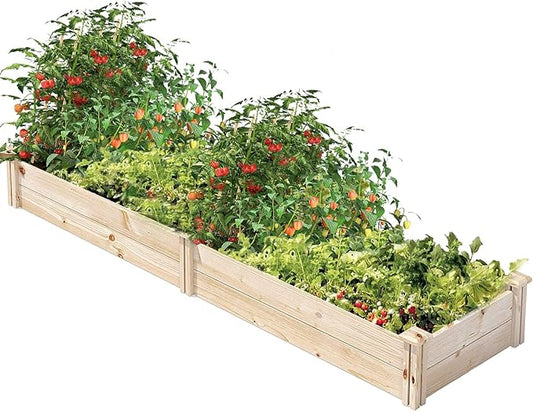 8x2 FT Raised Garden Bed Kit Elevated Wood Planter Garden Box Stand for for Backyard, Patio Outdoor Solid Wood