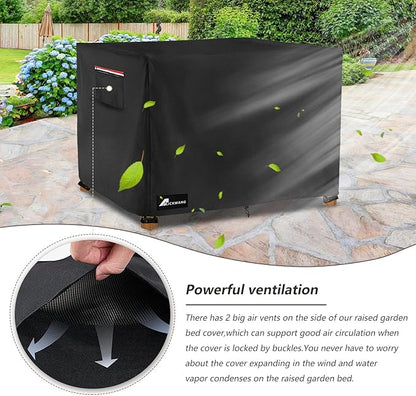 Outdoor Raised Garden Bed Cover,Heavy Duty 600D Waterproof Elevated Wood Planter Box Stand Cover for Winter,72"L x 24"Wx 30"H Inch(Black,Covers Only)