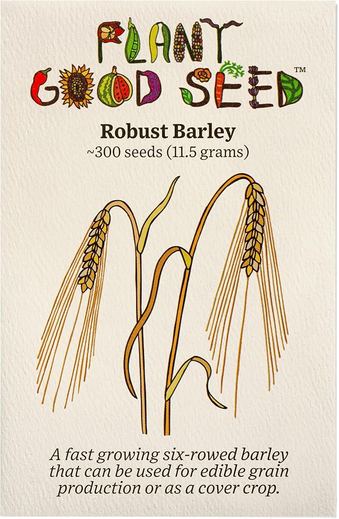 Plant Good Seed Organic Great Grains Seeds for Planting: 4 Packet Collection - Barley, Oat, Rye, Wheat - Heirloom Variety Pack