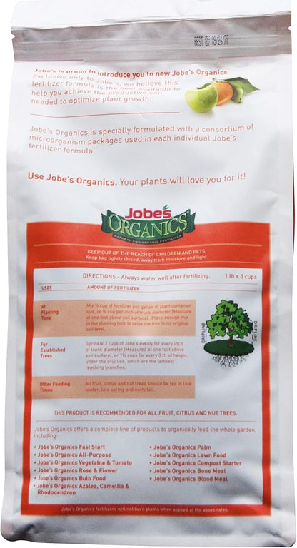 Jobe’s Organics Granular Garden Fertilizer, Easy Plant Care Fertilizer for Fruit and Citrus Plants and Trees, 4 lbs Bag