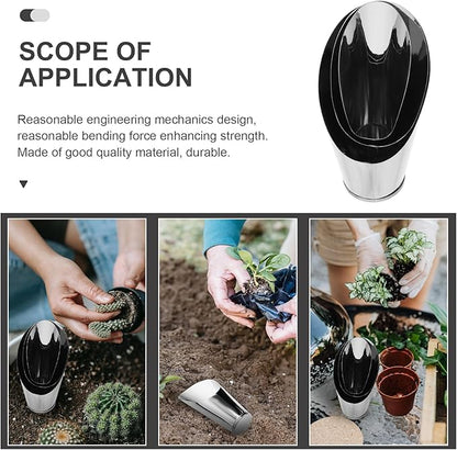 Kisangel Stainless Steel Gardening Shovel Set 3 Sizes Soil Spade Cups for Indoor Outdoor Bonsai Succulent Planting and Potting Tools 6.89 Inch Metal Soil Scoops for Garden Care