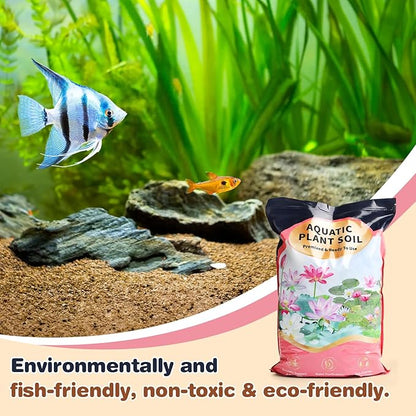 Aquatic Plant Soil & Aquarium Soil, Natural Organic Substrate for Water Plants - Safe for Fish, Nutrient-Rich Clay Base for Lotus & Water Lily (AquaticSoil, 3.3 LBS)