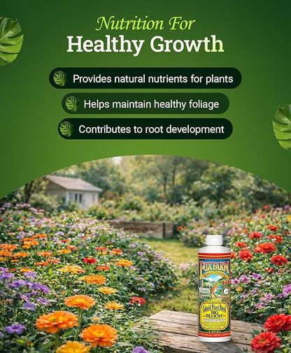 Fox Farm Big Bloom Liquid Plant Food - Organic Bloom Fertilizer for Flowering & Fruiting Plants, Contains Earthworm Castings & Bat Guano - Supports All Stages of Plant Growth - 0-0.5-0.7 NPK, 1 Pint