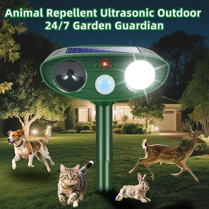2026 Upgraded Cat Repellent Outdoor Ultrasonic with Strobe Light, Deer Squirrel Skunk Repellent for Yard,Motion Activated Animal Deterrent Devices- Keep Dogs Raccoons Rabbits Away from Garden Farm