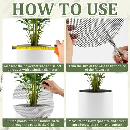 6 Pcs 15.7 Inch Plant Pot Grids，Cut-able Plant Pot Soil Protective Covers from Animals，Used to prevent animals or babies from digging up the soil in flowerpots.Suitable for Indoor and Outdoor Plants.